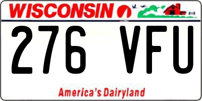 WI license plate 276VFU