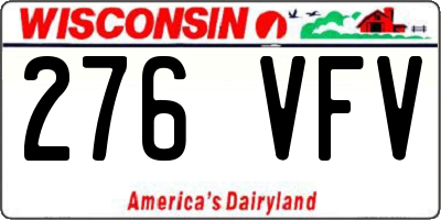 WI license plate 276VFV