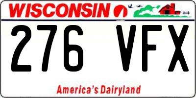 WI license plate 276VFX