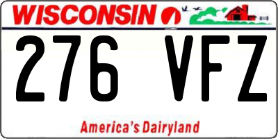 WI license plate 276VFZ