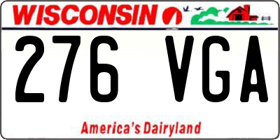 WI license plate 276VGA