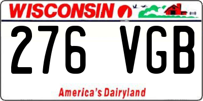 WI license plate 276VGB