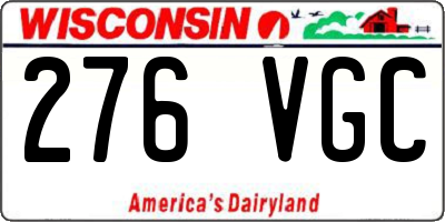 WI license plate 276VGC