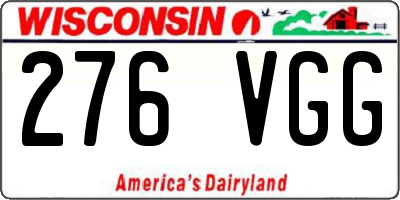 WI license plate 276VGG