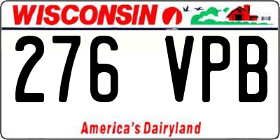 WI license plate 276VPB