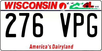 WI license plate 276VPG