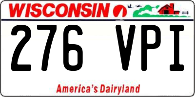 WI license plate 276VPI