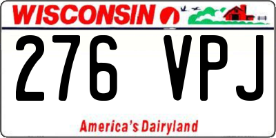 WI license plate 276VPJ