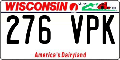 WI license plate 276VPK