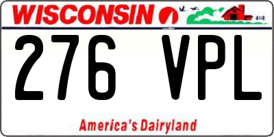 WI license plate 276VPL