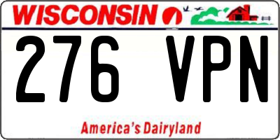 WI license plate 276VPN