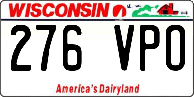 WI license plate 276VPO