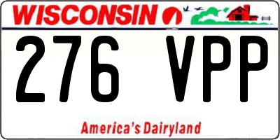 WI license plate 276VPP