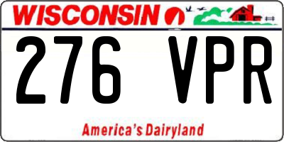 WI license plate 276VPR