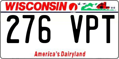 WI license plate 276VPT