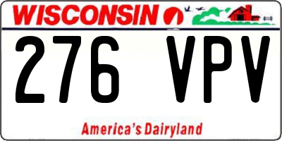 WI license plate 276VPV