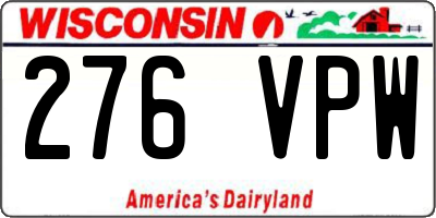 WI license plate 276VPW