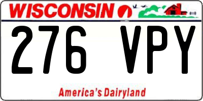 WI license plate 276VPY