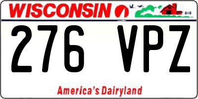WI license plate 276VPZ