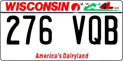 WI license plate 276VQB