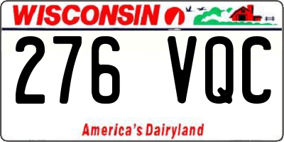 WI license plate 276VQC
