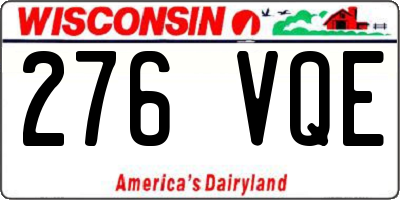 WI license plate 276VQE