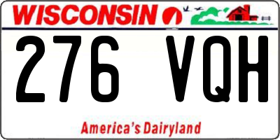 WI license plate 276VQH