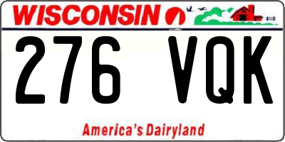 WI license plate 276VQK