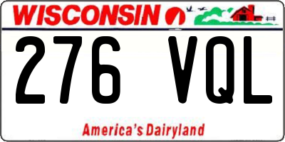 WI license plate 276VQL