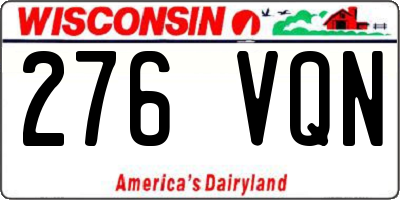WI license plate 276VQN