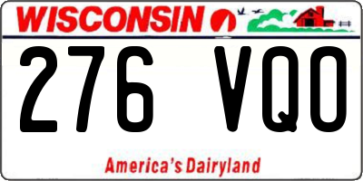 WI license plate 276VQO