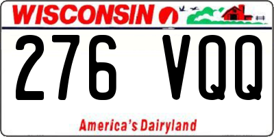 WI license plate 276VQQ