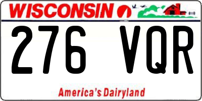WI license plate 276VQR