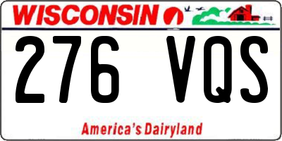 WI license plate 276VQS