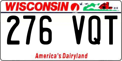 WI license plate 276VQT