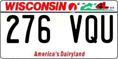 WI license plate 276VQU
