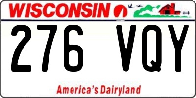 WI license plate 276VQY