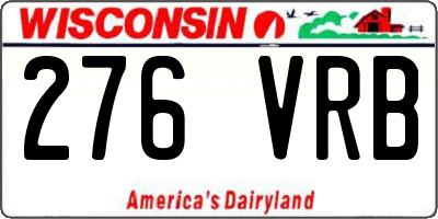 WI license plate 276VRB