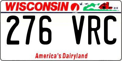 WI license plate 276VRC