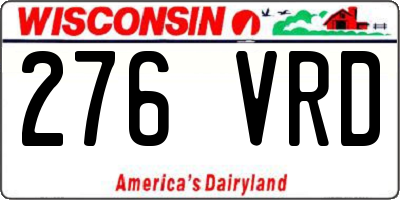 WI license plate 276VRD