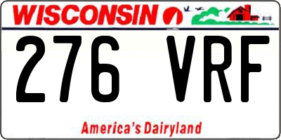 WI license plate 276VRF