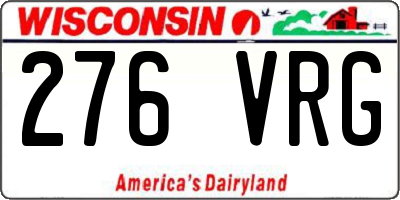 WI license plate 276VRG