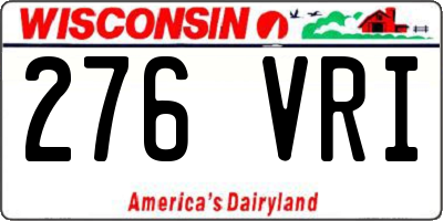 WI license plate 276VRI