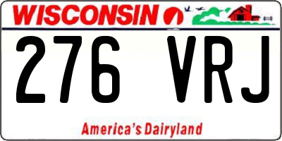 WI license plate 276VRJ
