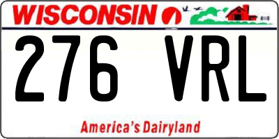 WI license plate 276VRL