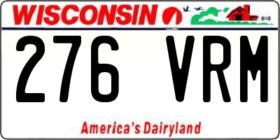 WI license plate 276VRM