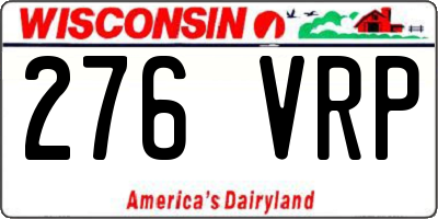 WI license plate 276VRP
