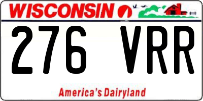 WI license plate 276VRR
