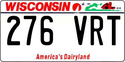 WI license plate 276VRT