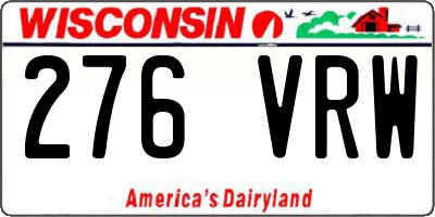 WI license plate 276VRW